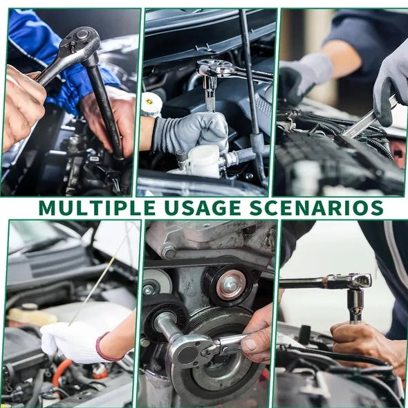 53stuks Stel Motorherstelgereedskap, Motorherstelmasjien Vinnige Ratelsleutel, En Motorherstelgereedskap