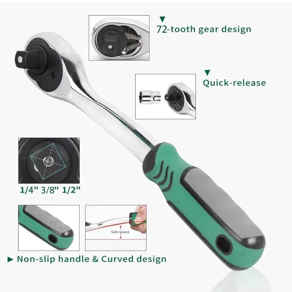 53stuks Stel Motorherstelgereedskap, Motorherstelmasjien Vinnige Ratelsleutel, En Motorherstelgereedskap