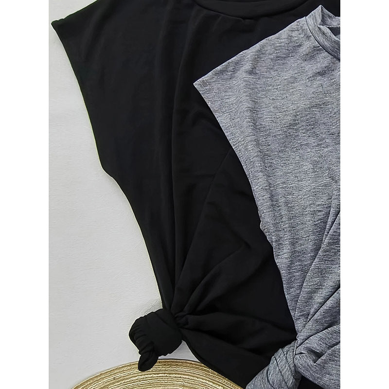 3-Packs Cap Sleeve Tops For Women Summer Top Basic Tee Shirts Casual Tank Loose Fit 2025 Fashion