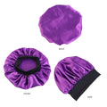 Damen Satin Einfarbig Hauben Breiter Krempe Nacht Schlaf Duschhaube Unisex Kopftuch Elastisches Band Mütze Haarpflegehaube