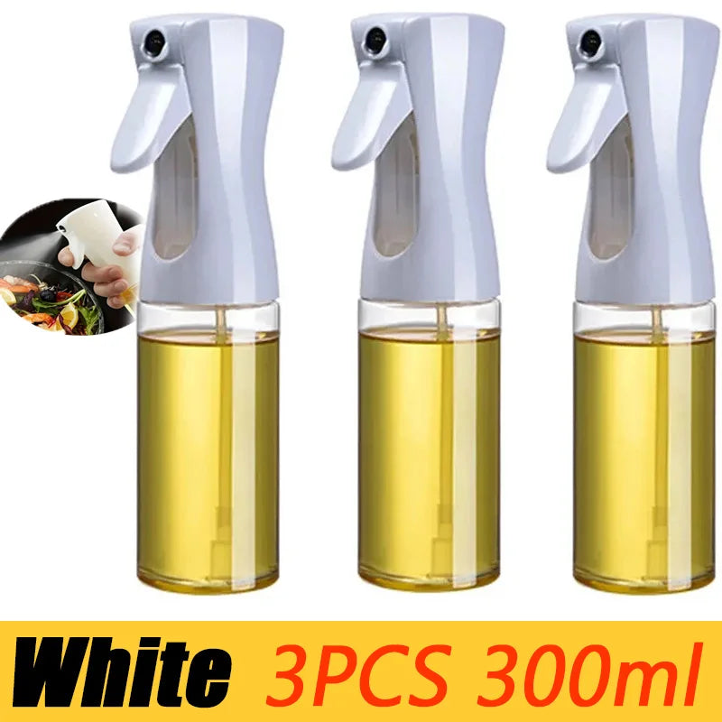200/300/500m LOil Spray Plastic Household Kitchen Oil Spray Bottle or Oil Brush Nebulizing Mist Filling Cooking Dual Use BBQ