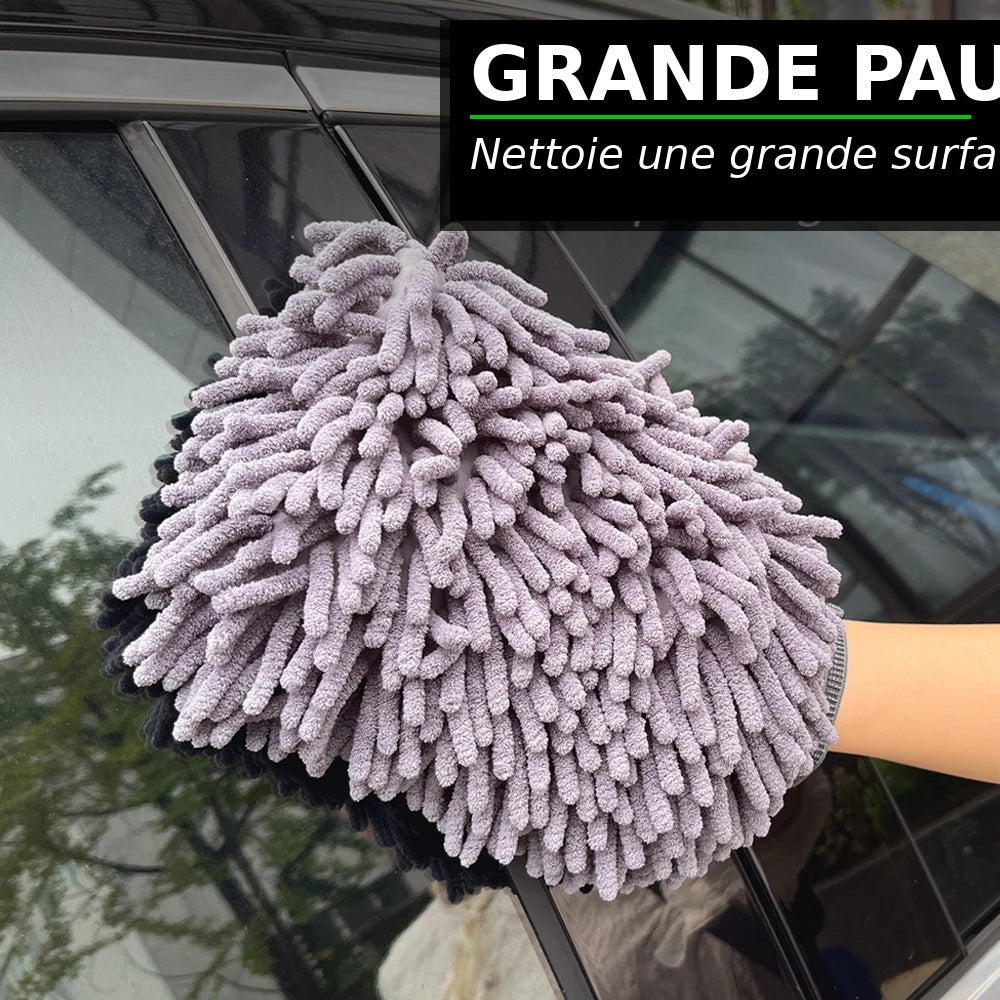 Car Wash Gloves Chenille Glove Plush Rags Thickened double-sided Car Supplies Cleaning Tools Auto Acessories Car Detailing