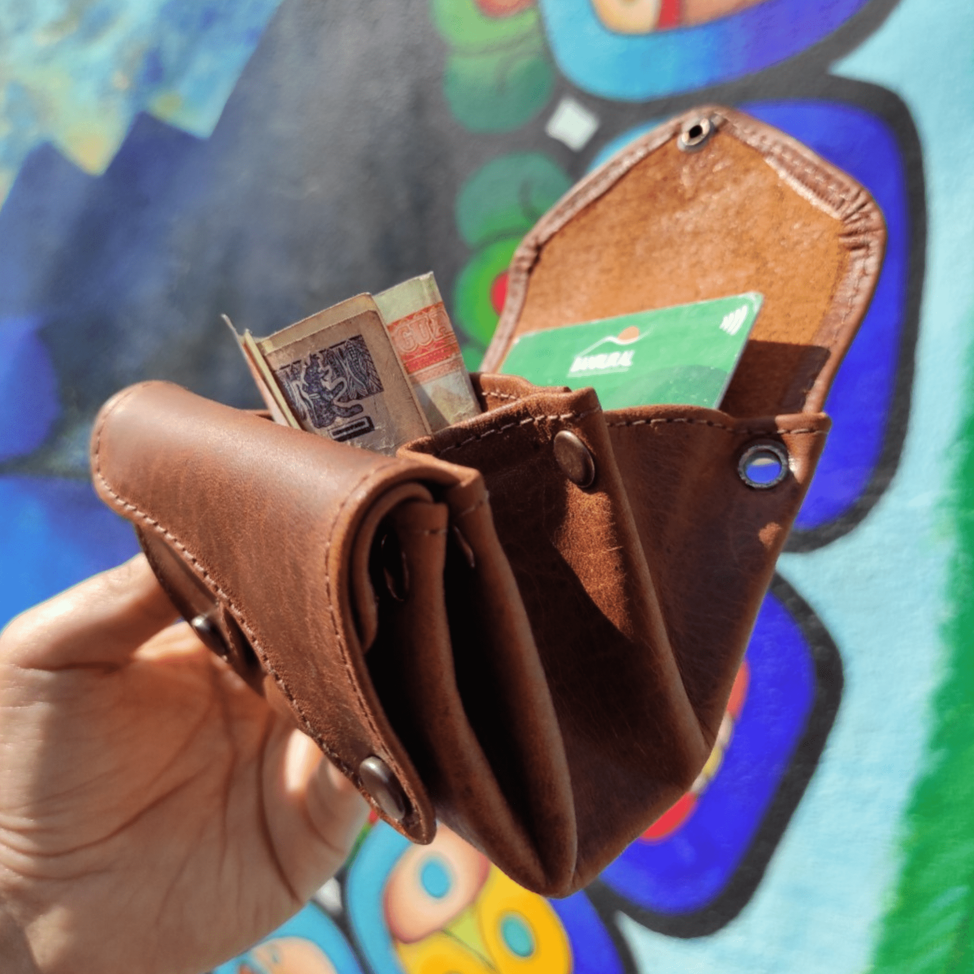 Small Leather Accordion Wallet