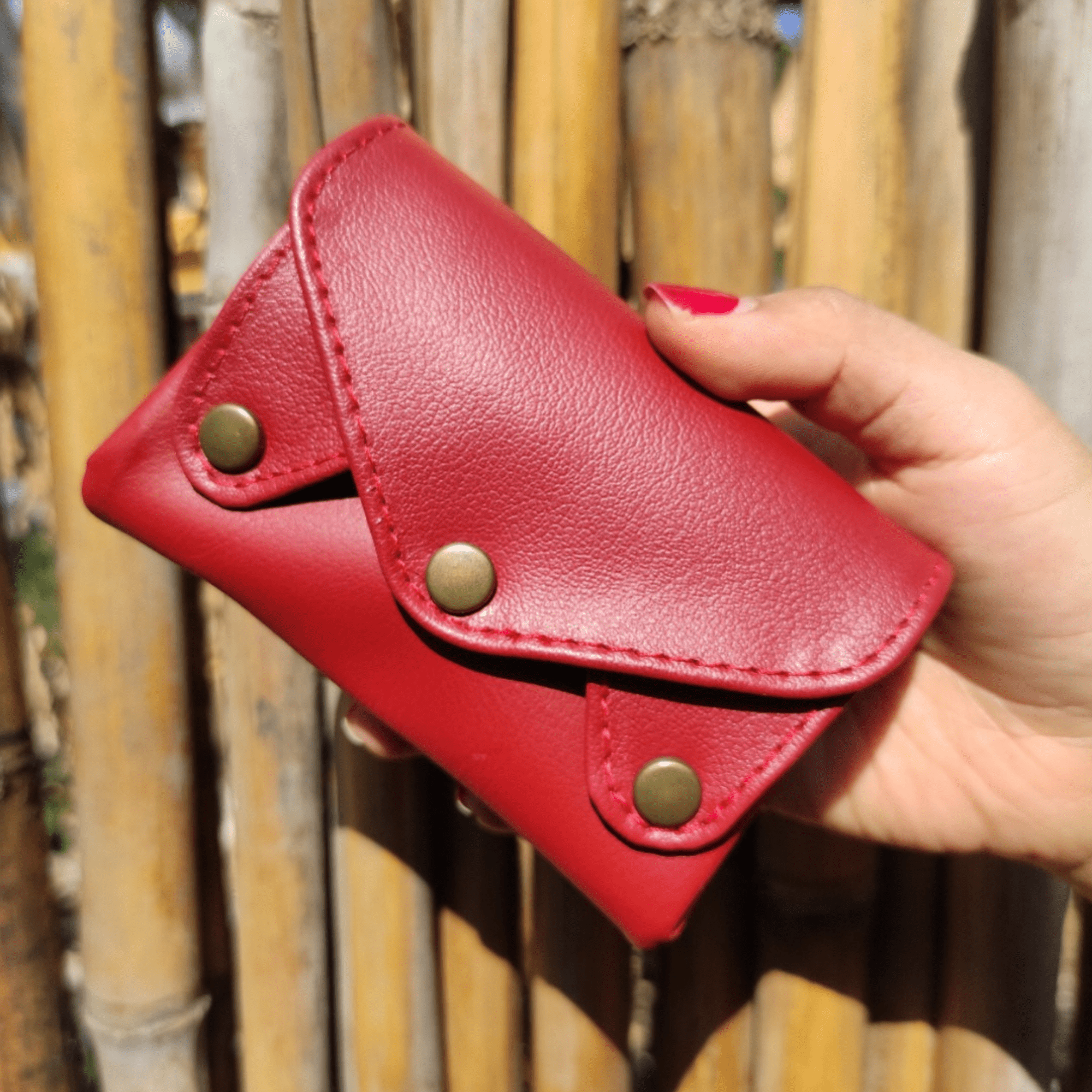 Small Leather Accordion Wallet