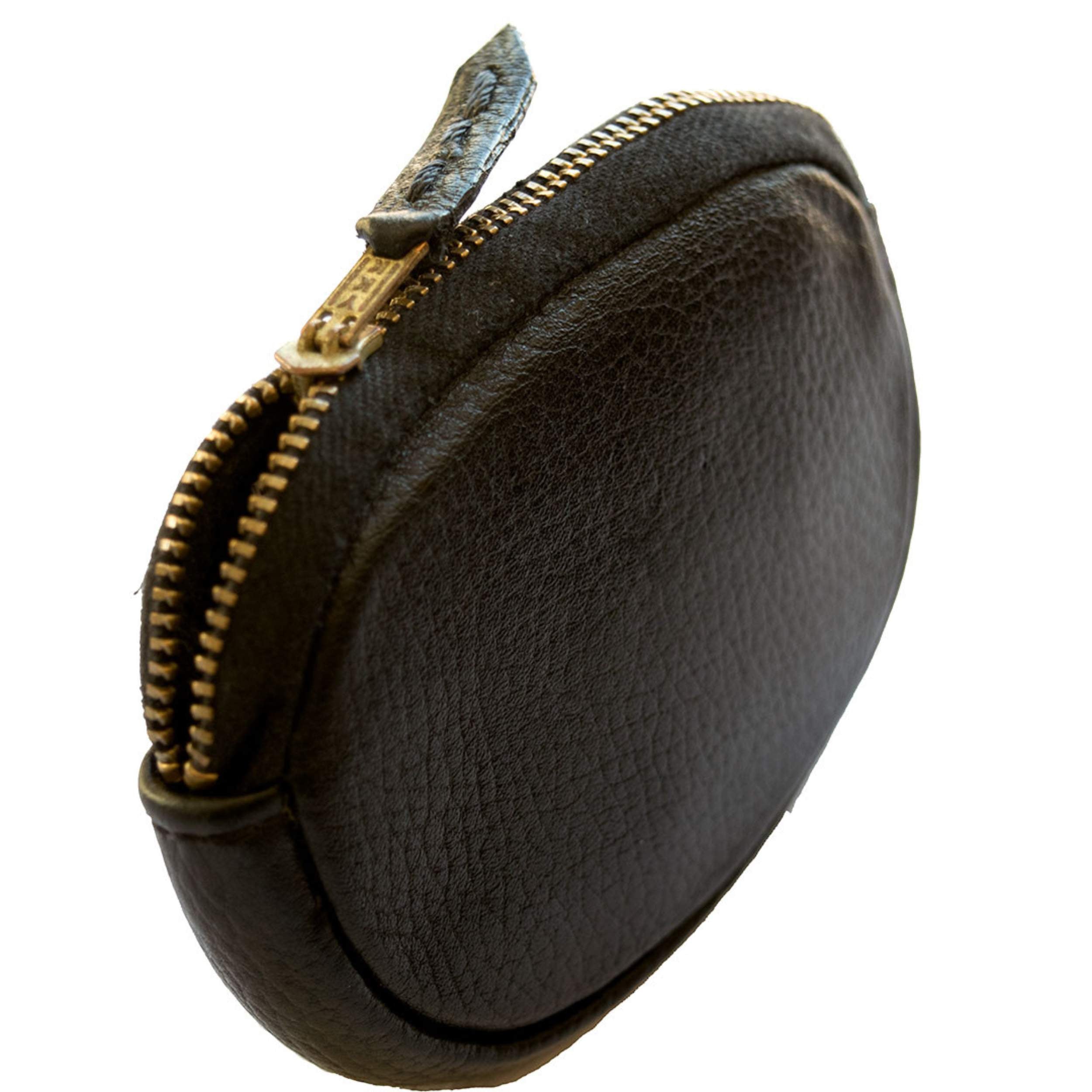 Handmade Leather Coin Purse - Compact & Durable Zipper Pouch